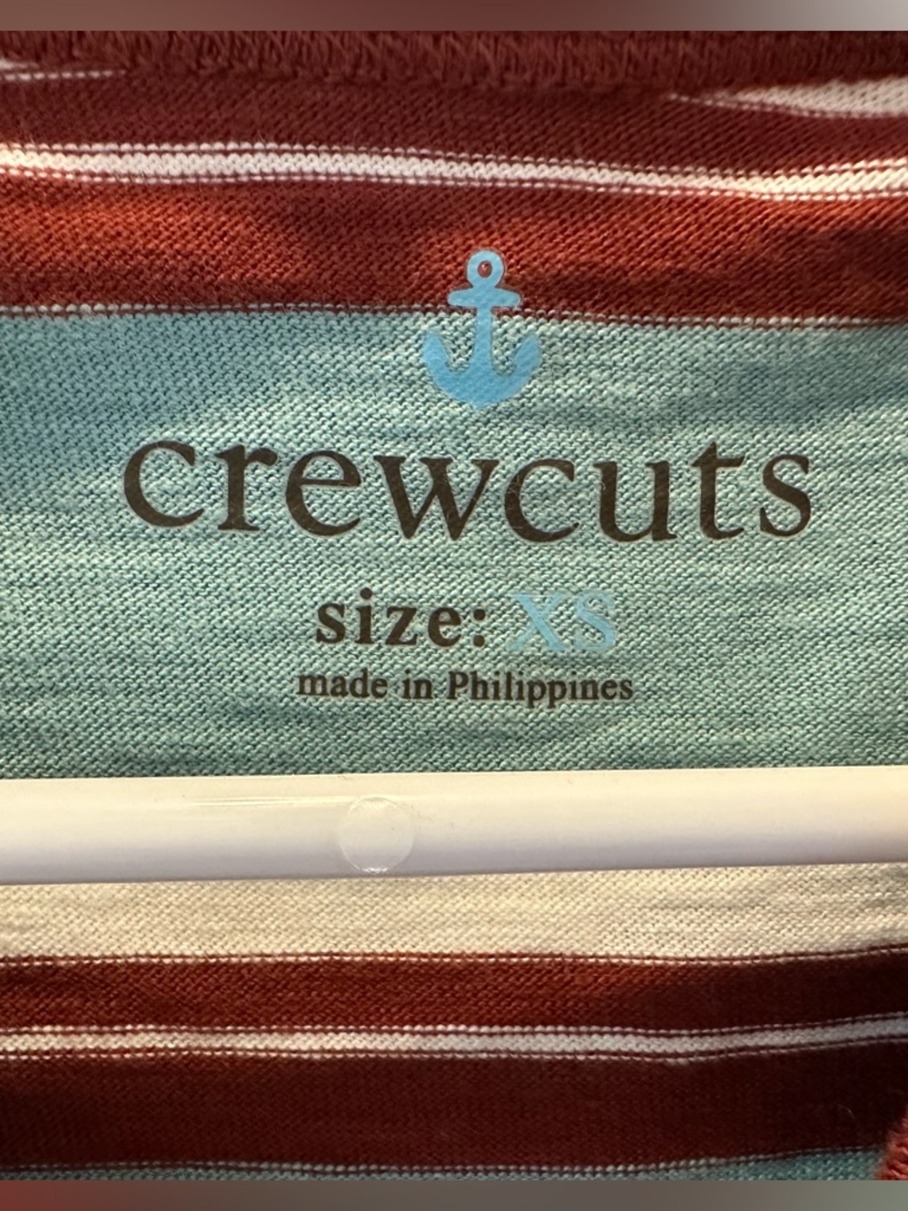 J. Crew CrewCuts Boys' Teal, Maroon & White Striped Long Sleeve Tee - Picture 3 of 7